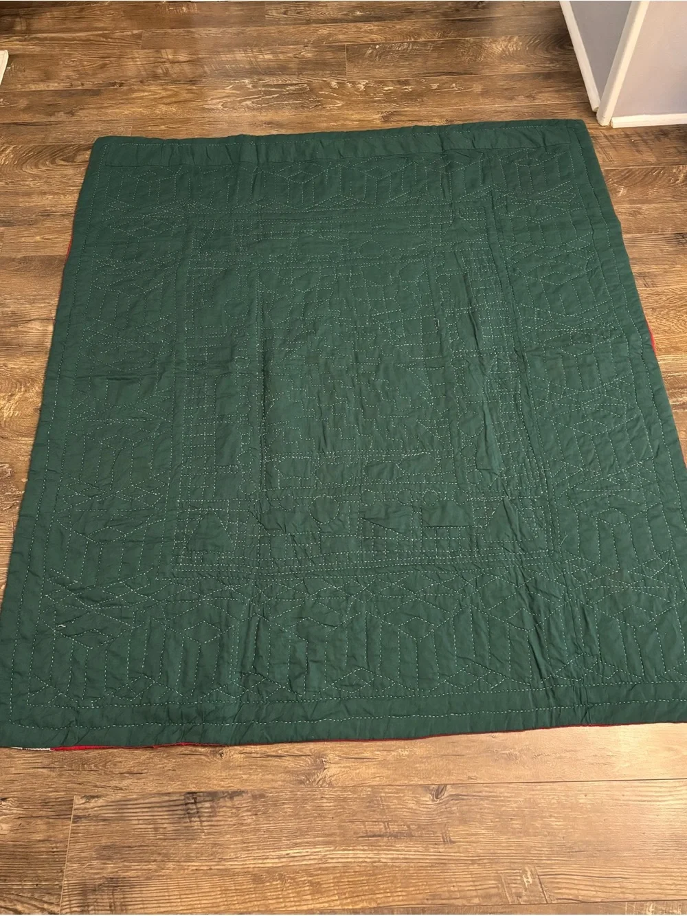 American Pacific Christmas Train Patchwork Quilted Thro/ Wall hanging 50” x 56.5